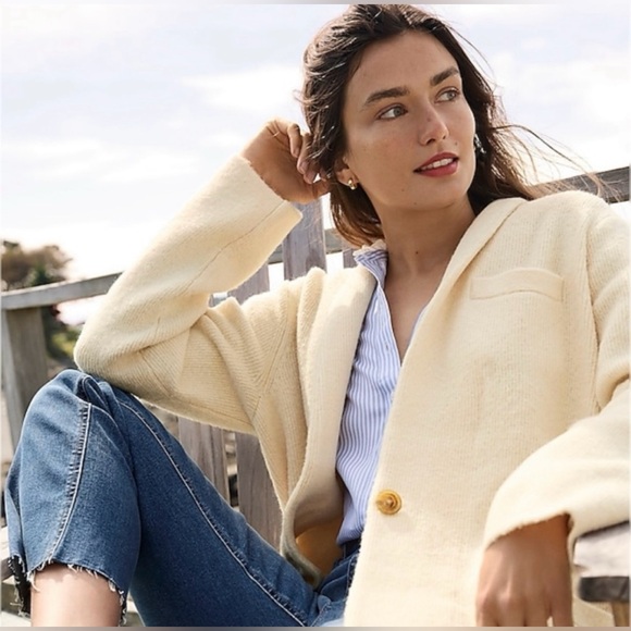 J. Crew Sweaters - J. Crew Women's Cocoon Sweater Blazer Wool/Alpaca BA551 Heather Muslin Size XS